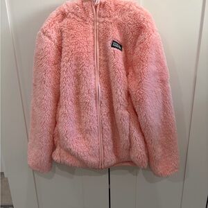 ❤️🩷NWT Eddie Bauer Girls Sherpa Fleece Hooded Jacket -Size XS(5/6) Pink 🎀
